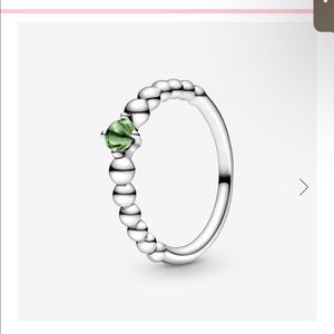 August Spring Green Beaded Pandora Ring